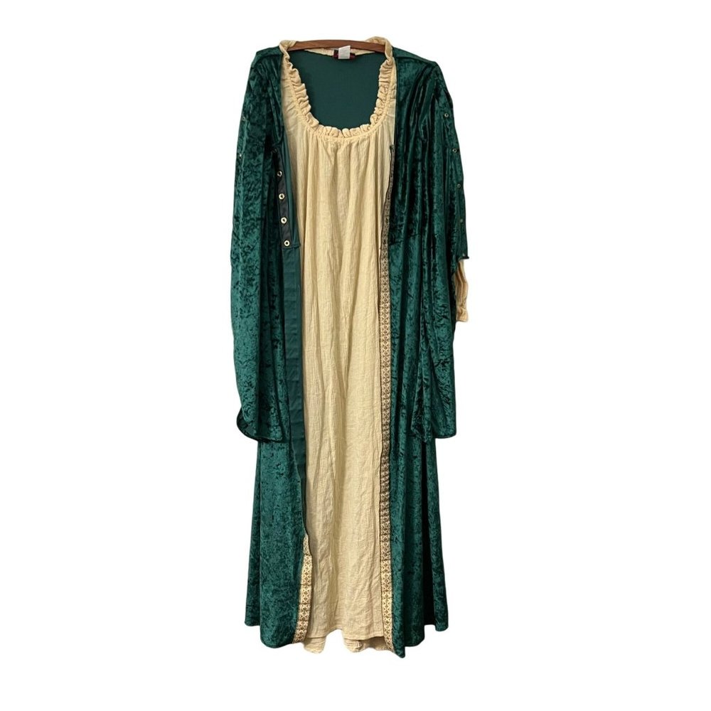 In Character Costumes Womens Emerald Green Velvet Renaissance Maxi Dress Size XL